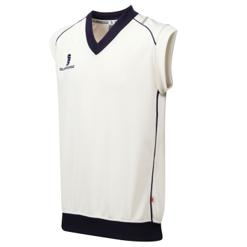 Curve Sleeveless Sweater Navy Trim