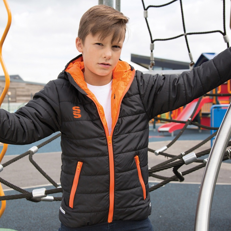 Supersoft Padded Jacket Youth: Black/Orange