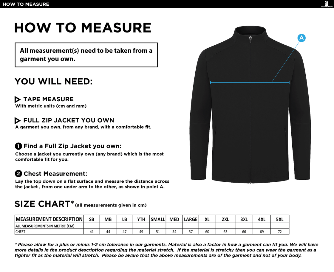 ACTIVE PRESENTATION JACKET - Size Guide