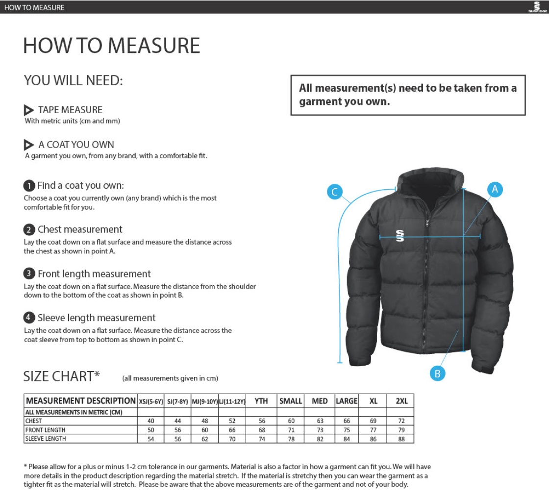 DUAL PUFFA JACKET MALE-Navy - Size Guide