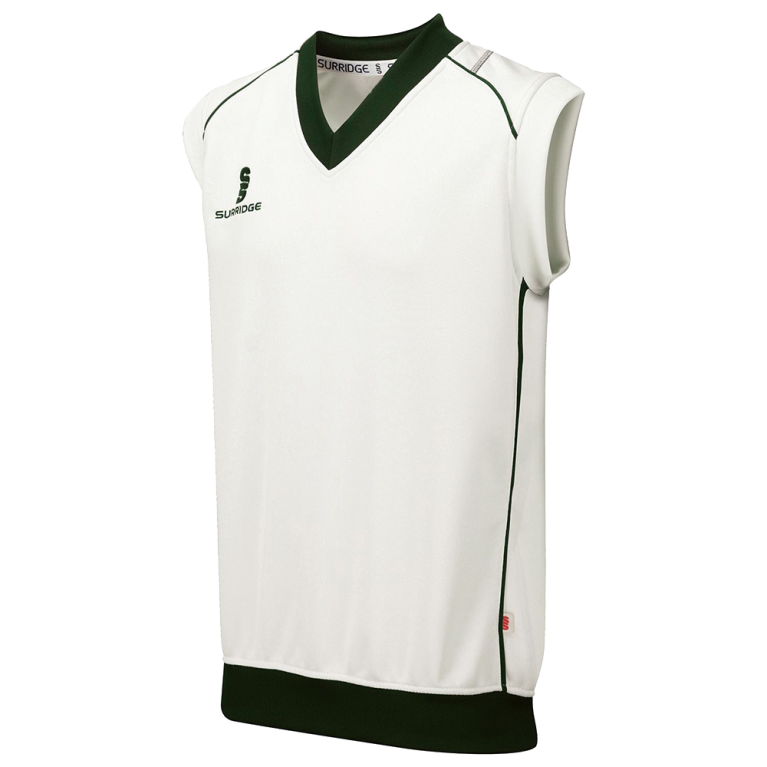 Curve Sleeveless Sweater Green Trim