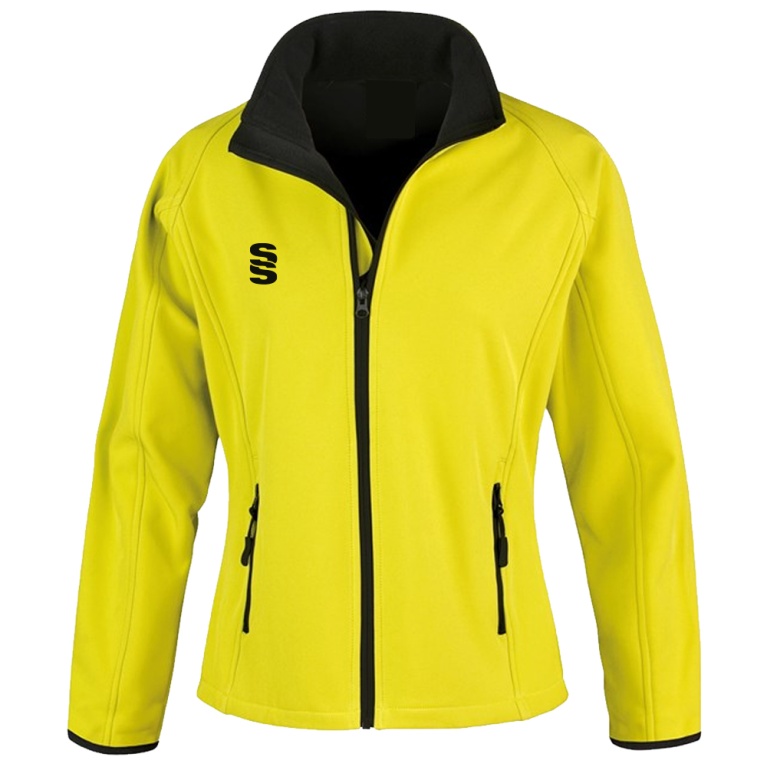Female Core printable softshell jacket -Yellow Black