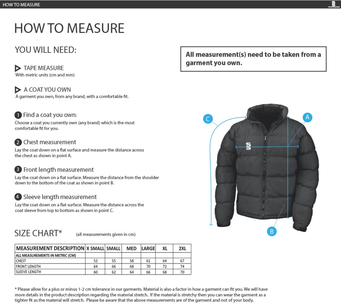 DUAL PUFFA JACKET FEMALE-Navy - Size Guide