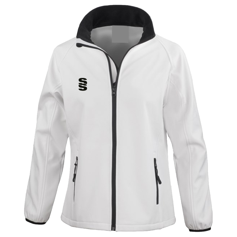 Female Core printable softshell jacket - White