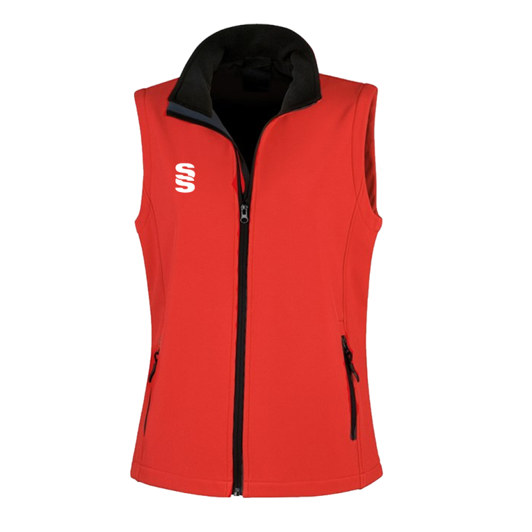 Core Printable Softshell Gilet Female: Red/Black