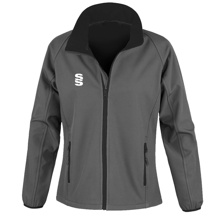 Female Core printable softshell jacket - Charcoal