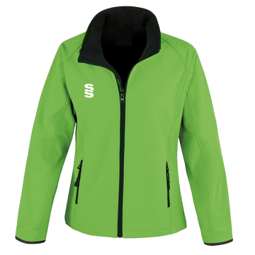 Female Core printable softshell jacket - Green Black
