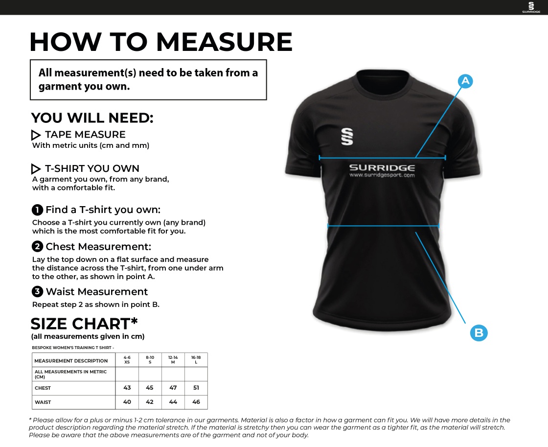 Tempo T-Shirt : Black/Red - Size Guide