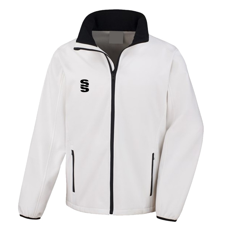 Core printable softshell jacket - White