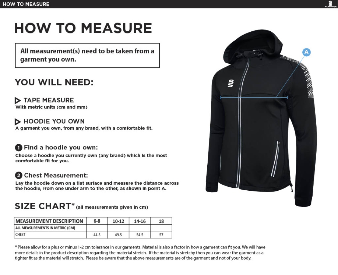 Women's  Hoody : Black - Size Guide