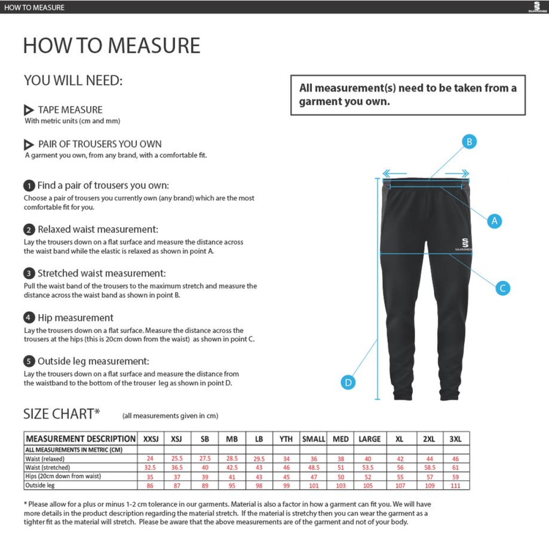 Skinny Pant : Black - Size Guide