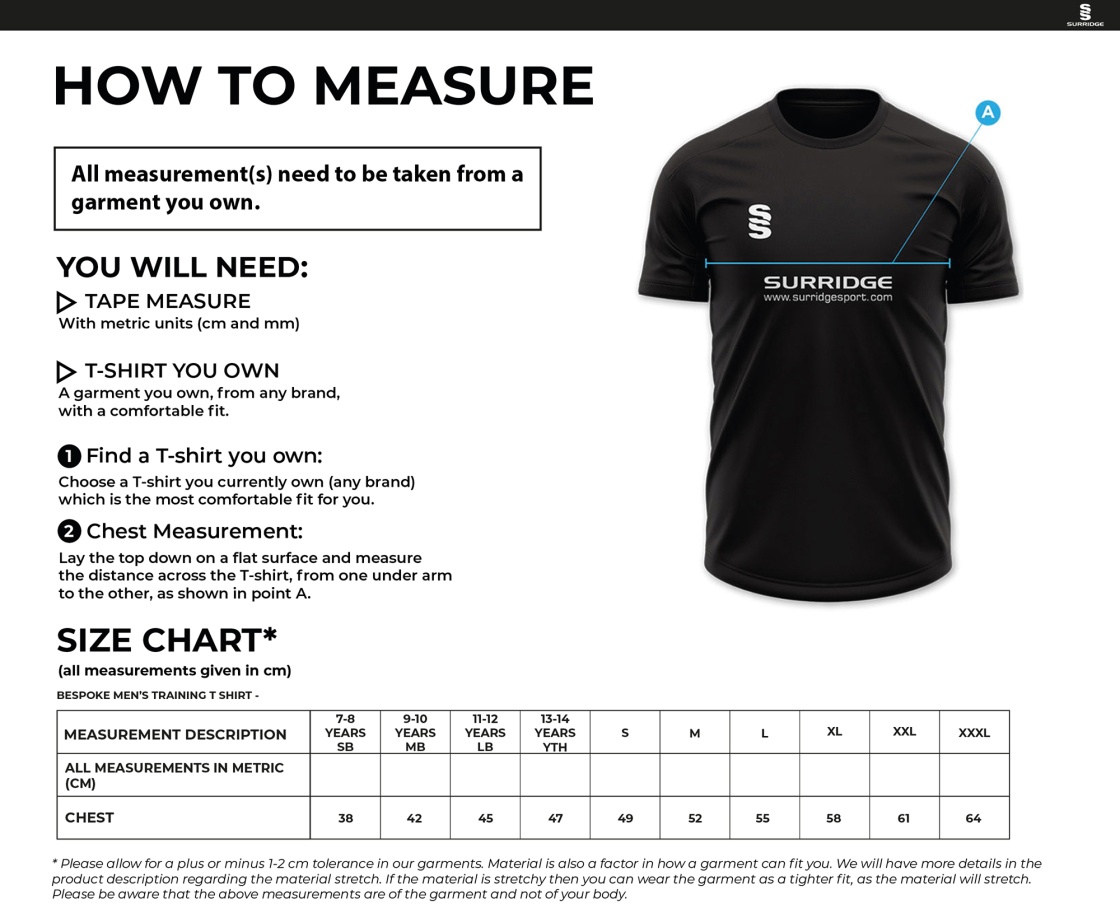 TEMPO T-SHIRT - Size Guide